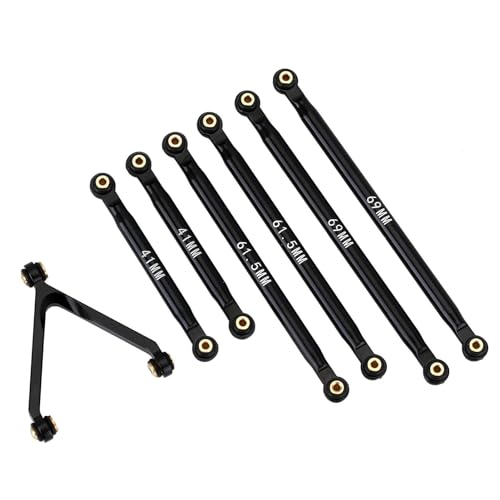Yurefax CNC Aluminium Chassis Links 1/24 RC Crawler Auto LWB 133,5mm, for Axial, for SCX24 Deadbolt AXI90081 B17 AXI00004 Querlenkerverbindung(Black) von Yurefax