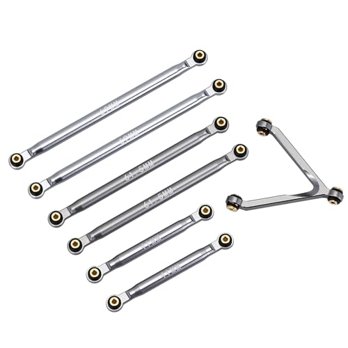 Yurefax CNC Aluminium Chassis Links 1/24 RC Crawler Auto LWB 133,5mm, for Axial, for SCX24 Deadbolt AXI90081 B17 AXI00004 Querlenkerverbindung(Gray) von Yurefax