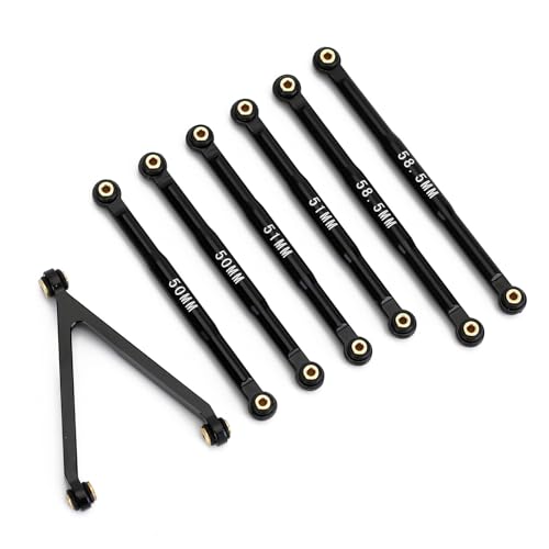 Yurefax CNC Aluminium Chassis Links Set 1/24 RC Crawler Auto LWB 133,7mm, for Axial, for SCX24 AXI00001, for Chevrolet, for C10 AXI00002 JLU Querlenkerverbindung(Black) von Yurefax
