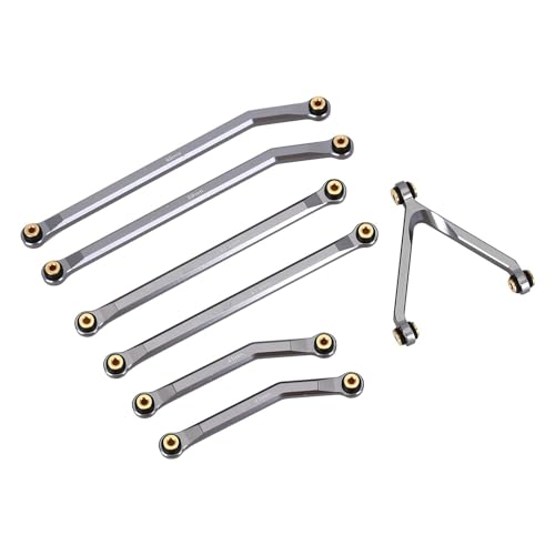 Yurefax CNC Aluminium High Clearance Chassis Links 1/24 RC Crawler Car LWB 133,5 mm, for Axial, for SCX24 AXI90081 Deadbolt AXI00004 B17 Querlenkerverbindung(Gray) von Yurefax