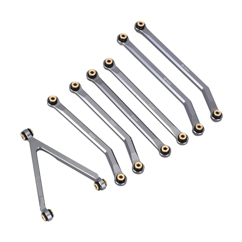 Yurefax CNC Aluminium High Clearance Chassis Links Set 1/24 RC Crawler LWB 133,7mm, for Axial, for SCX24 AXI00001 C10 AXI00002, for Jeep, JLU Querlenkerverbindung(Gray) von Yurefax