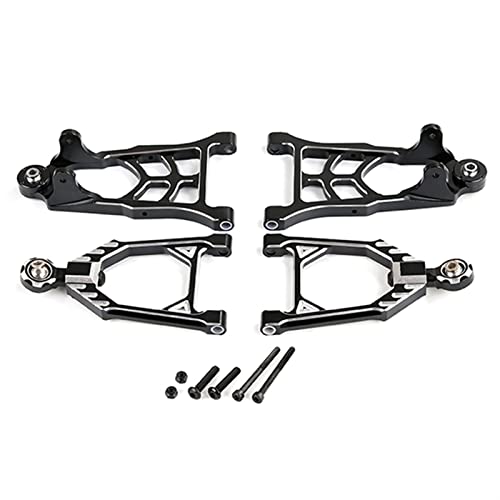 Yurefax CNC Metall Front Suspension A Arm Set, for 1/5, for HPI Rovan KM, for Baja 5B SS 5T Rc Auto Spielzeug Teile Querlenkerverbindung(Black) von Yurefax