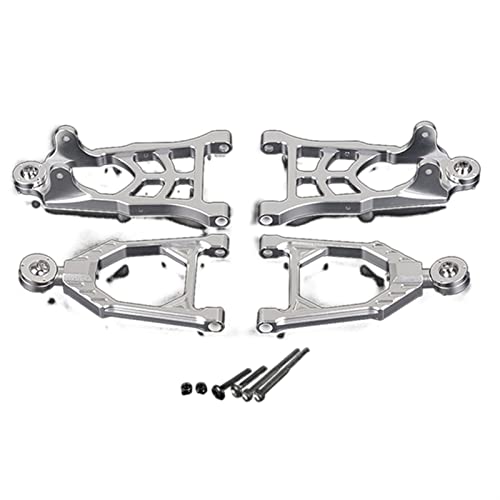 Yurefax CNC Metall Front Suspension A Arm Set, for 1/5, for HPI Rovan KM, for Baja 5B SS 5T Rc Auto Spielzeug Teile Querlenkerverbindung(Silver) von Yurefax