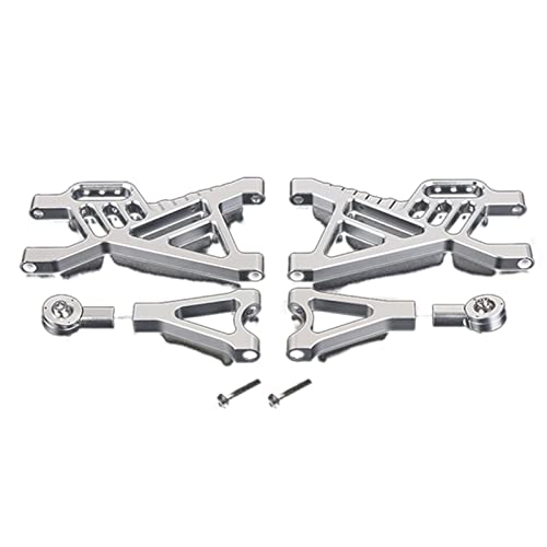 Yurefax CNC Metall Hinten Suspension A Arm Set, for 1/5, for HPI Rovan KM, for Baja 5B SS 5T Rc Auto Spielzeug Teile Querlenkerverbindung(Silver) von Yurefax