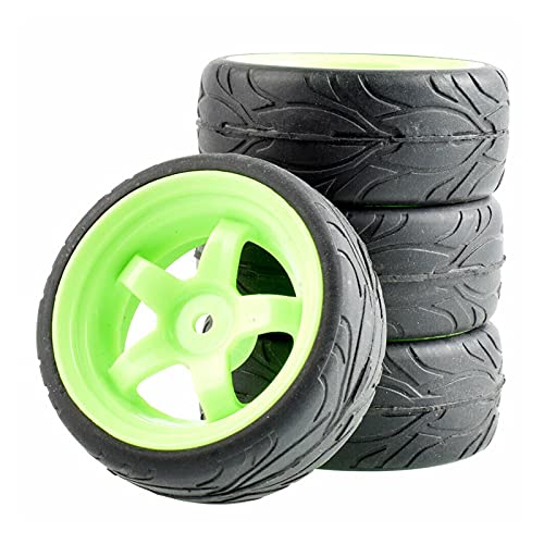 Yurefax Flache Racing Reifen Reifen Felge, for HSP, for HPI, 1:10 On-Road Auto RC 6030-6084 RC-Autoreifen(6030G-6084) von Yurefax