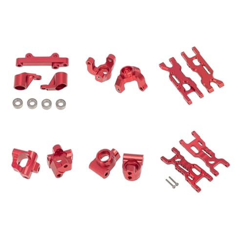 Yurefax Kit Achsschenkel Querlenkersatz, for Losi 1/18 Mini-T 2.0 2WD RC Truck Querlenkerverbindung(Red) von Yurefax