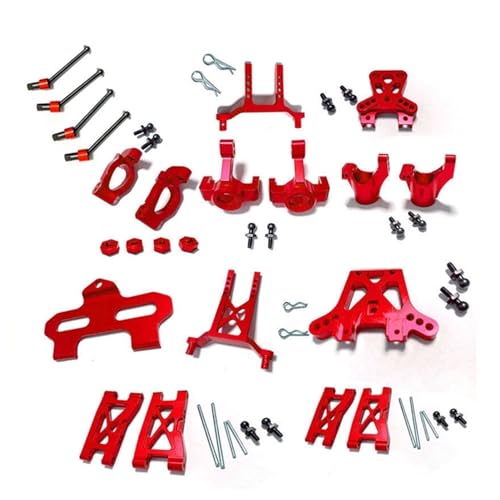 Yurefax Kit Caster Block Lenkblöcke Querlenker, for Traxxas, for LaTrax Teton 1/18 RC Auto Querlenkerverbindung(Red) von Yurefax