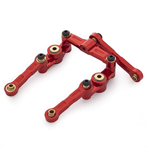 Yurefax Lenksatz aus Aluminiumlegierung, Dog Bone-Antriebswelle, Propellergelenk aufrecht, for Tamiya, for TT02-Chassis 1/10 RC On Road Car Querlenkerverbindung(Steering Set Red) von Yurefax