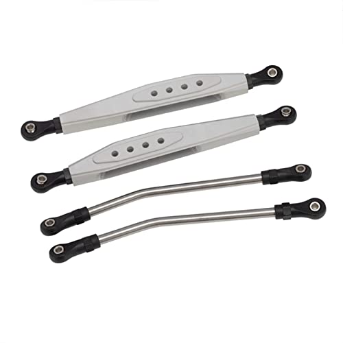 Yurefax Metall-Hinterradlenker-Kit, Aufhängungsverbindungsstange, for Axial, for RR10 90048 90053, for Wraith 1/10 RC Crawler Car Upgrade-Teile Querlenkerverbindung(Silver) von Yurefax