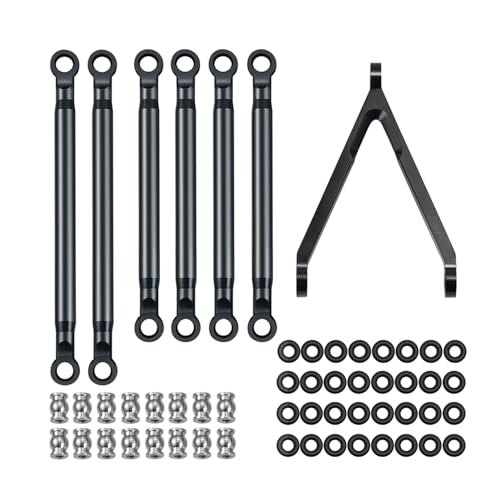 Yurefax Metall Lenkgestänge Zugstange Spurstangensatz for 1/24, for Axial SCX24 AXI00001 RC Crawler Car Querlenkerverbindung von Yurefax
