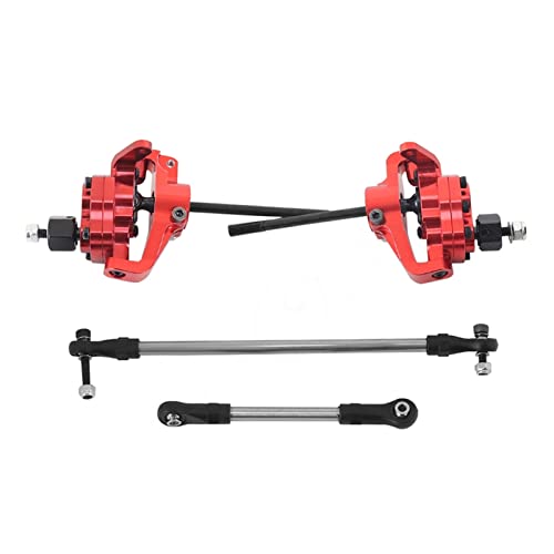 Yurefax Metall-Portalachse vorn hinten mit Lenkstange aus Stahl, for 1/10 RC-Raupenauto, for Axial SCX10 II 90046 90047 AR44-Achse Querlenkerverbindung(Red Front Axle) von Yurefax