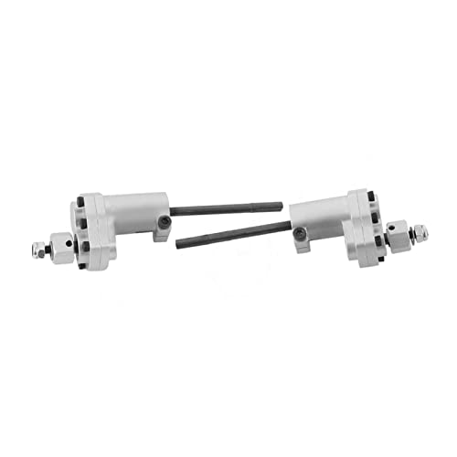 Yurefax Metall-Portalachse vorn hinten mit Lenkstange aus Stahl, for 1/10 RC-Raupenauto, for Axial SCX10 II 90046 90047 AR44-Achse Querlenkerverbindung(Silver Rear Axle) von Yurefax