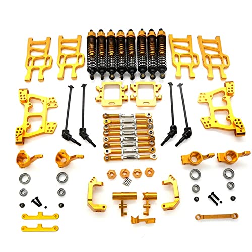 Yurefax Metall-Upgrade-Teilesatz, Stoßdämpfer-Aufhängungsarme, for HSP 94111 94108 1/10 RC Auto Monster Truck Zubehör Querlenkerverbindung(Yellow) von Yurefax