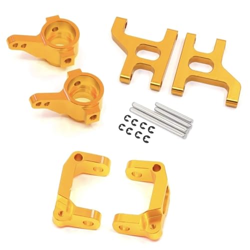 Yurefax Metall-Vorderradlenker-C-Nabenträger-Aufhängungsarmsatz 1/10 RC Crawler Car, for Tamiya, for CC01 CC-01 Querlenkerverbindung(Yellow) von Yurefax