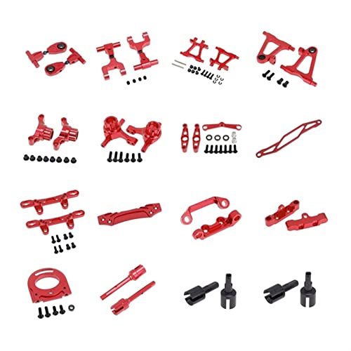 Yurefax Metallmodifikations-Zubehörsatz, Querlenker, Achsschenkelsatz, for Tamiya, for TT-02 TT02 1/10 RC-Auto-Upgrade-Teile Querlenkerverbindung(Red) von Yurefax