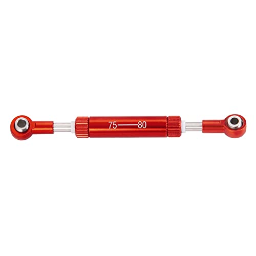 Yurefax RC Auto Lenkung Zugstange Einstellbare Länge Servos Lenkhebel RC Crawler Fernbedienung Spielzeug Auto, for SCX10 TRX4 Querlenkerverbindung(75-80mm Red) von Yurefax