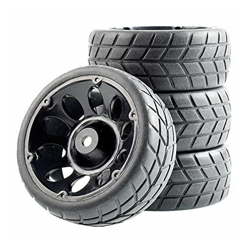Yurefax Reifen Mit Schwamm Rad, for HSP, for HPI, 1/10 1:10 On-Road Touring Car RC Rim06-6083 RC-Autoreifen(Black Wheel) von Yurefax