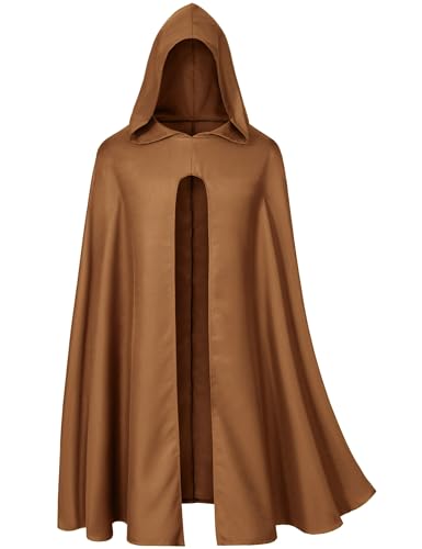 Yuriko Mittelalterlicher Umhang für Erwachsene, Renaissance-Umhang, mit Kapuze, Vintage-Stil, Ritterumhang mit Kapuze, Cosplay, Robe, Halloween-Kostüm, Braun, M Yuriko Mittelalterlicher Umhang für Erwachsene, Renaissance-Umhang, mit Kapuze, Vintage-Stil, Ritterumhang mit Kapuze, Cosplay, Robe, Halloween-Kostüm, Braun, M von Yuriko