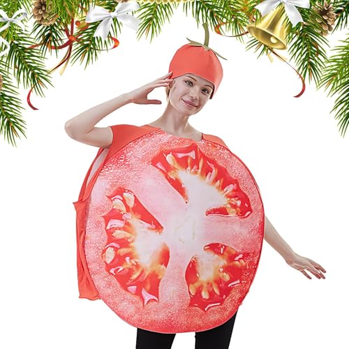 Yurosuis Lebkostüm | Tomaten Kostüm Für Erwachsene Mit Geschnittenem Obst Und Gemüse | Lustiges Für Männer Frauen Paare Karneval Ostern Halloween Deko von Yurosuis