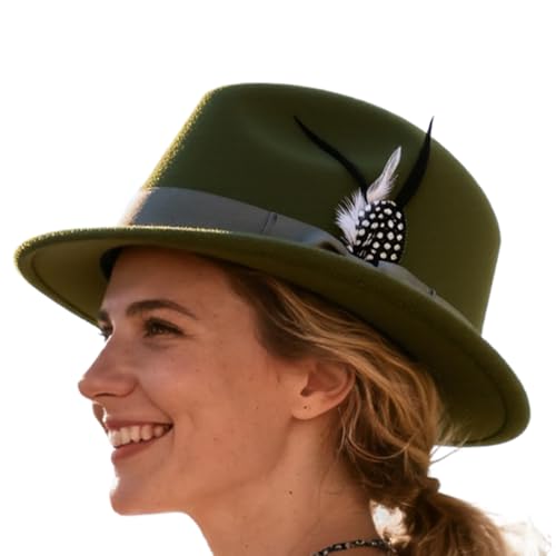 Yurosuis Oktoberfest Hüte, Festival Kopfbedeckungen für Herren, Eleganter Filzhut für Erwachsene Bierfest Traditionelle Aktivitäten Foto von Yurosuis