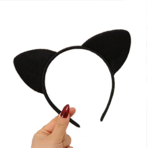 Tier Kostüm Haarreif, Zebra Ohren Stirnband, Katze Ohr Stirnband, Löwe Stirnband, niedliche Tiere Kostüm Haarreifen Kinder Frauen Zubehör Tierhaarschmuck für Karneval Feiertagsparty (Katze) von Yusat