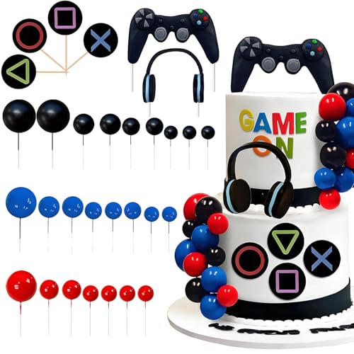 YushengTai 30 Stück Videospiel Tortendeko, Gaming Kuchen Deko, Videospiel Cupcake Toppers, Game Thema Geburtstagsdeko, für Spiel Party Kuchen Topper Kindergeburtstag Jungen von YushengTai