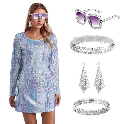 YushengTai 70er Jahre Outfit Damen, Hippie Kleidung Damen, Hippie KostüM Damen, 70er Jahre Party Outfit, 70er Mode Hippie Kleid Damen, Disco Outfit Damen mit Accessoires, M YushengTai 70er Jahre Outfit Damen, Hippie Kleidung Damen, Hippie KostüM Damen, 70er Jahre Party Outfit, 70er Mode Hippie Kleid Damen, Disco Outfit Damen mit Accessoires, M von YushengTai