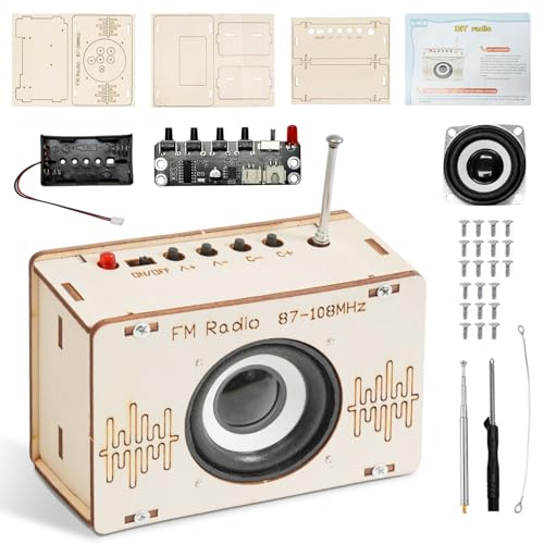 Radio Bausatz, Experimente für Kinder ab 8, Lautsprecher Bausatz, DIY Kits Holz Radio, Elektronik Baukasten, Holz Bausatz Kinder, Experimentierkasten, STEM-Spielzeug Geschenke ab 8-12 Jahre Jungen von YushengTai