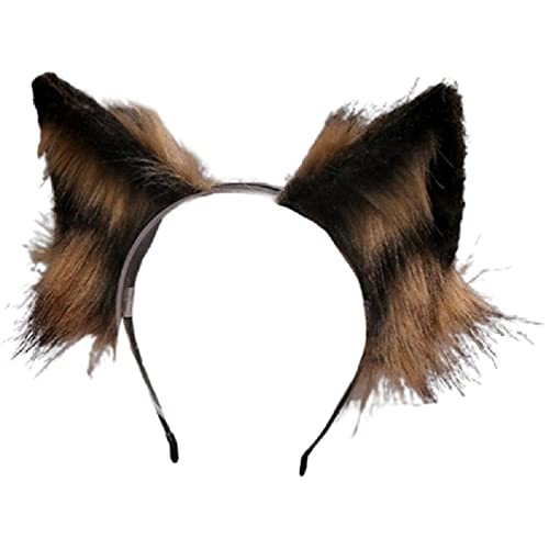 Yushu Kunstfell Wolf Ohren Stirnband, realistische pelzige Tierhaarreifen, Cosplay Kostüm Stirnbänder für Frauen, Halloween Cosplay Party Anime Stirnband Haarband Yushu Kunstfell Wolf Ohren Stirnband, realistische pelzige Tierhaarreifen, Cosplay Kostüm Stirnbänder für Frauen, Halloween Cosplay Party Anime Stirnband Haarband von Yushu
