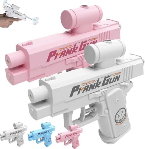 Prank Water Gun, Prank Gun, Prank Squirt Gun, Zwei-Wege Kreativer Wassersprinkler, Streich-Wasserpistole, Lustige Wasserpistole für Erwachsene und Kinder (Weiß+Rosa) von YuuFcy
