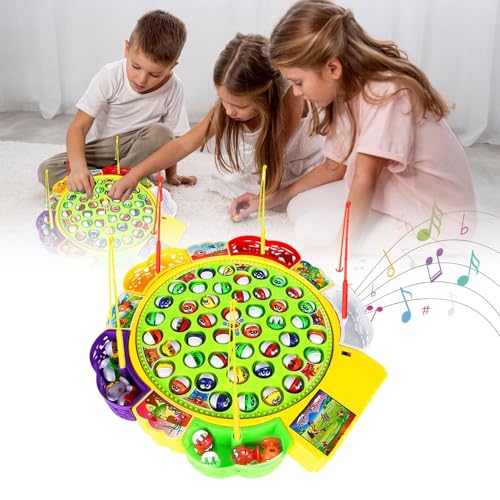 YuuFcy Kinder Magnetische Angelspiel, Fishing Game Angeln Spiel Spielzeug ab 2 3 4 Jahre Mit 4 Kinderangel, Kinderspiele Magnet Spielzeug Kinder Angelspiel Magnetspiel für Junge Mädchen (45 Fische) von YuuFcy