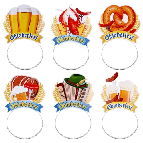 6 Stück Oktoberfest Haarschmuck, Haarreif Oktoberfest Damen, Lebkuchenherzen Bayrische Deko, Bierfest Haarreifen Accessoires Haare Kopfschmuck Muster mit Würstchen und Bier für Party Deko Mottoparty 6 Stück Oktoberfest Haarschmuck, Haarreif Oktoberfest Damen, Lebkuchenherzen Bayrische Deko, Bierfest Haarreifen Accessoires Haare Kopfschmuck Muster mit Würstchen und Bier für Party Deko Mottoparty von Yuuchoringee