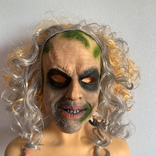Yuulibux Horrifying Beetle Juice 2 Maske für gruseliges Halloween Kostüm mit dunklen Kreisen und gruseligem Look Halloween Kostüm Yuulibux Horrifying Beetle Juice 2 Maske für gruseliges Halloween Kostüm mit dunklen Kreisen und gruseligem Look Halloween Kostüm von Yuulibux
