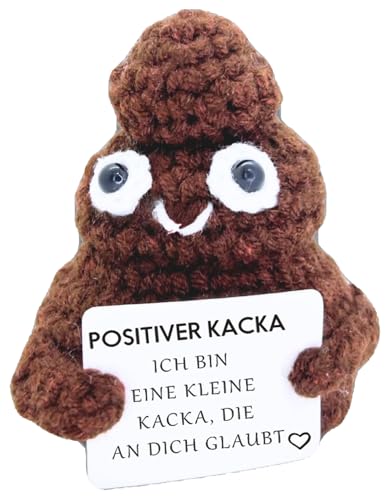 Lustiges Geschenk für Frauen & Männer – Positives Plüschtier, perfekt für Geburtstag, Weihnachten, Wichteln & Deko zu Hause oder im Büro (Positiver Deutscher kacka) von YverLand