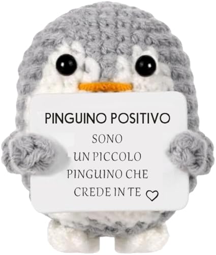 Lustiges Geschenk für Frauen & Männer – Positives Plüschtier, perfekt für Geburtstag, Weihnachten, Wichteln & Deko zu Hause oder im Büro (Positiver Italienischer Pinguin) von YverLand