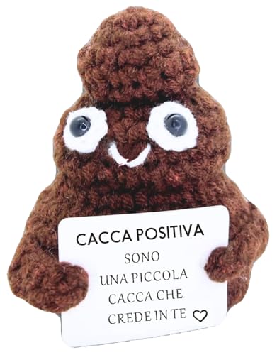 Lustiges Geschenk für Frauen & Männer – Positives Plüschtier, perfekt für Geburtstag, Weihnachten, Wichteln & Deko zu Hause oder im Büro (Positiver italienische Kacke) von YverLand