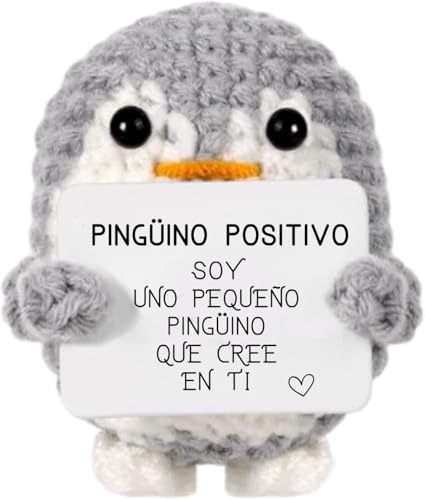 Lustiges Geschenk für Frauen & Männer – Positives Plüschtier, perfekt für Geburtstag, Weihnachten, Wichteln & Deko zu Hause oder im Büro (Positiver spanischer Pinguin) von YverLand
