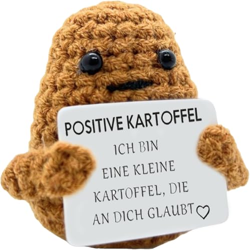 Lustiges Geschenk für Frauen & Männer – Positives Plüschtier, perfekt für Geburtstag, Weihnachten, Wichteln & Deko zu Hause oder im Büro (Positives Deutscher Kartoffel) von YverLand