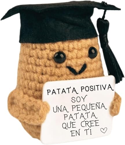 Lustiges Geschenk für Frauen & Männer – Positives Plüschtier, perfekt für Geburtstag, Weihnachten, Wichteln & Deko zu Hause oder im Büro (Positives spanische Kartoffel mit Hut) von YverLand