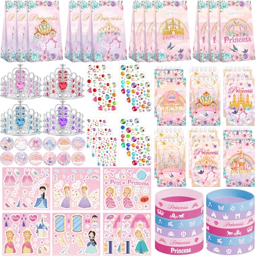Ywediim Prinzessin Party Favors, Geschenk Tasche, Aufkleber, Silikon Armbänder, Abzeichen, Notebook, Edelstein Aufkleber, Crown Tiaras, für Mädchen Prinzessin Geburtstag Party Dekorationen Zubehör Ywediim Prinzessin Party Favors, Geschenk Tasche, Aufkleber, Silikon Armbänder, Abzeichen, Notebook, Edelstein Aufkleber, Crown Tiaras, für Mädchen Prinzessin Geburtstag Party Dekorationen Zubehör von Ywediim