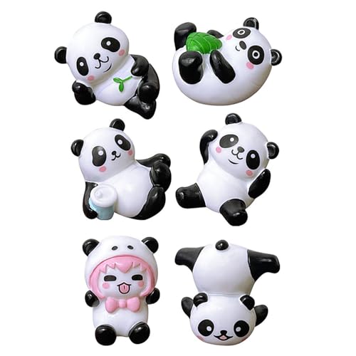 Panda-Figuren, Miniatur-Kollektion, 6 Stück, Cartoon-Tierfiguren, Ornamente für Kuchendekorationen und Heimbüro-Schreibtisch-Dekorationen Panda-Figuren, Miniatur-Kollektion, 6 Stück, Cartoon-Tierfiguren, Ornamente für Kuchendekorationen und Heimbüro-Schreibtisch-Dekorationen von Ywmsfl