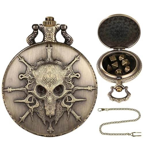 Vintage Small Dices Set Metal Polyedral Würfel Mit Vintage Watch Shells Hülle Tragbares Tischbrettspiel Digitales Ziehen von Ywmsfl