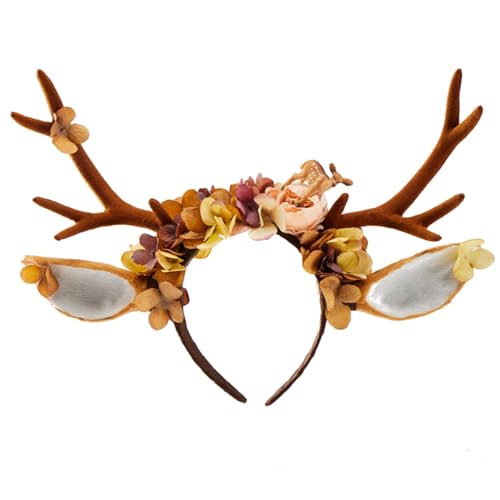 Ywmsfl Haarreif mit Weihnachtsblumen-Geweih, Halloween, Bühnenauftritte, Familientreffen, Verkleidung, Kopfbedeckung, Foto-Haarband Ywmsfl Haarreif mit Weihnachtsblumen-Geweih, Halloween, Bühnenauftritte, Familientreffen, Verkleidung, Kopfbedeckung, Foto-Haarband von Ywmsfl