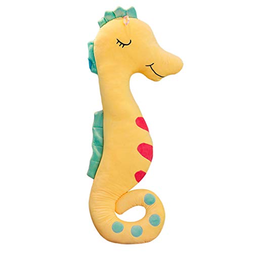 Yxian Seepferdchen Plüsch Tier Puppe Weihnachten Party Geburtstag Halloween Heimat schmücken Interaktives Eltern-Kind-Spiel (Gelb, 80cm) von Yxian