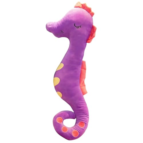Yxian Seepferdchen Plüsch Tier Puppe Weihnachten Party Geburtstag Halloween Heimat schmücken Interaktives Eltern-Kind-Spiel (Violett, 80cm) von Yxian
