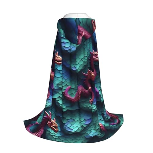 Yyoretp 3D-Umhang mit magischem Drachen-Schuppen-Muster, mit Kapuze, für Kinder mit Halloween, Weihnachten, Cosplay, Kapuzenumhang Yyoretp 3D-Umhang mit magischem Drachen-Schuppen-Muster, mit Kapuze, für Kinder mit Halloween, Weihnachten, Cosplay, Kapuzenumhang von Yyoretp