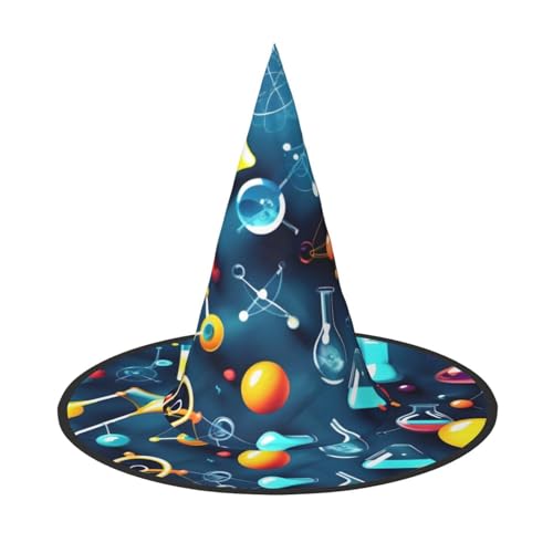 Yyoretp Abstrakter Wissenschafts-Chemie-Druck, Halloween-Kostüm, Hexenhut, Erwachsene, Karneval, Cosplay, Party, Kostümzubehör Yyoretp Abstrakter Wissenschafts-Chemie-Druck, Halloween-Kostüm, Hexenhut, Erwachsene, Karneval, Cosplay, Party, Kostümzubehör von Yyoretp