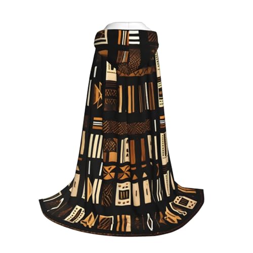 Yyoretp Afrikanischer Schlammstoff, Tribal-Druck, Kapuzenumhang für Kinder mit Halloween, Weihnachten, Cosplay, Kapuzenumhang von Yyoretp