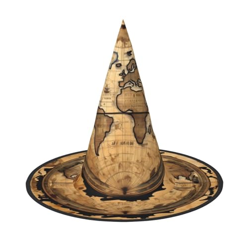 Yyoretp Antike Karte Weltkugel Druck Halloween Kostüm Hexenhut Erwachsene Karneval Cosplay Party Kostüm Zubehör Yyoretp Antike Karte Weltkugel Druck Halloween Kostüm Hexenhut Erwachsene Karneval Cosplay Party Kostüm Zubehör von Yyoretp