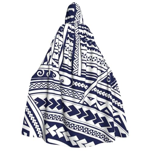 Yyoretp Blauer polynesischer Maori-Stammesmuster-Druck, Erwachsenen-Kapuzenumhang für Halloween, Cosplay, Todesvampir-Kostüme Yyoretp Blauer polynesischer Maori-Stammesmuster-Druck, Erwachsenen-Kapuzenumhang für Halloween, Cosplay, Todesvampir-Kostüme von Yyoretp